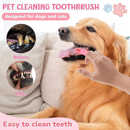 Dog Grooming Kit for Shedding – 8-Piece Pet Grooming Supplies with Deshedding Brush, Bath Gloves, Towels & Silicone Toothbrush | Ideal for Dogs, Cats, Small and Large Pets (Pink)