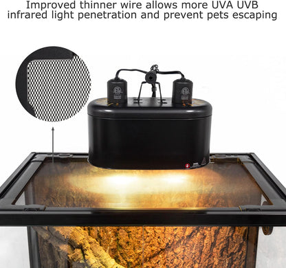 REPTI ZOO Glass Reptile Terrarium 20 Gallon, Front Opening Reptiles Tank 30" x 12"x 12" for Reptile Pets Gecko Lizard Snake, Top Screen Ventilation Escape Proof Lid