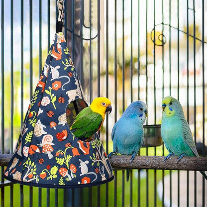 Parrot Cockatiel Warm House Bird Nest Bed All Season Hanging Hammock Birds Sleeping Bed Parrot Hideaway Bed Polyester Fabric Washable for Parakeet Cockatiels Budgies Lovebird