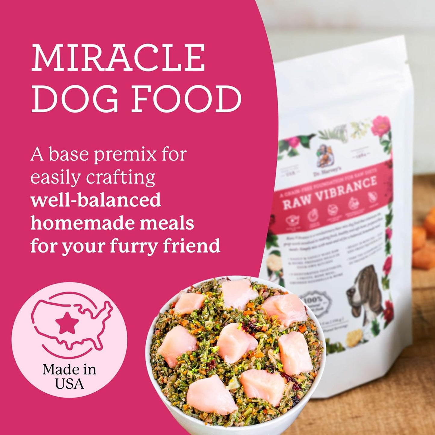 Dr. Harvey's Raw Vibrance Grain Free Dehydrated Foundation for Raw Diet Dog Food (6 Pounds)