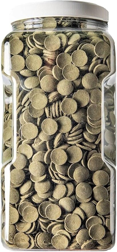 Aquatic Foods Inc. 16mm - 5/8" Wafer of Spirulina, Algae, Veggies, Sinking Wafer for Bottom Fish, Shrimp, Snails, Crabs, Crayfish, All Tropical Fish, Zeigler Style Wafers...11oz Small Jar