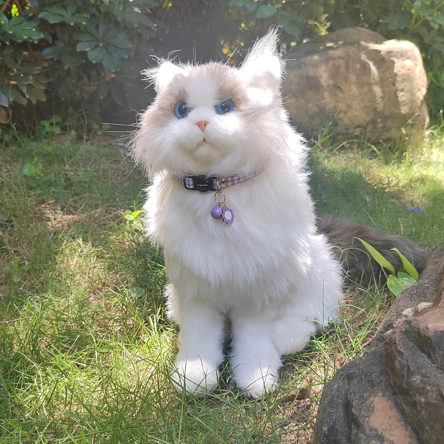 2 Pack Cotton Breakaway cat Collars with Bell,Safety Quick Release Pendant Cute Kitten Collar,Adjustable 20-30cm (Purple+Grass Green, 20-30cm)