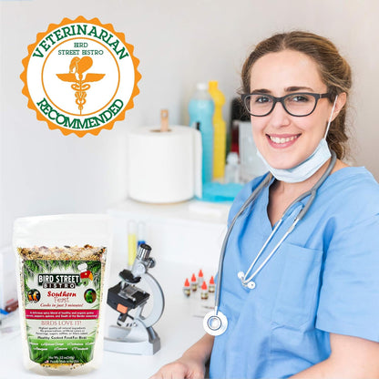 Parrot Parakeet Cockatiel Food - Bird Food - Cooks in 3-15 min with Natural & Organic Grains - Legumes - Non-GMO Fruits, Vegetables, & Health Orientated Spices (4.00 Pound (Pack of 1), Southern Feast)