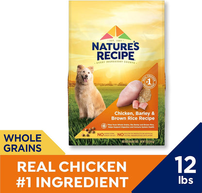 Nature′s Recipe Chicken, Barley & Brown Rice Recipe Dry Dog Food, 12 lb. Bag