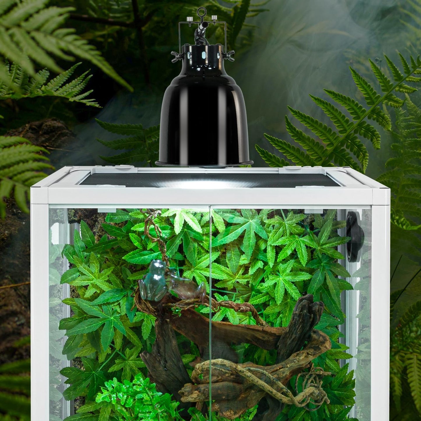 OIIBO 30 Gallon Reptile Tank 18" x 18" x 24" Reptile Terrarium, Full View Glass Terrarium Tank with Double Hinge Door for Reptiles Amphibians, Bearded Dragon Gecko Lizard Snake