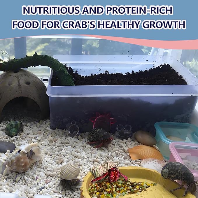 Hermit Crab Food, 4 oz Buffet Blend Mix with Mealworms, Black Soldier Fly Larvae and vegetables, Buffet Blend for Hermit Crab