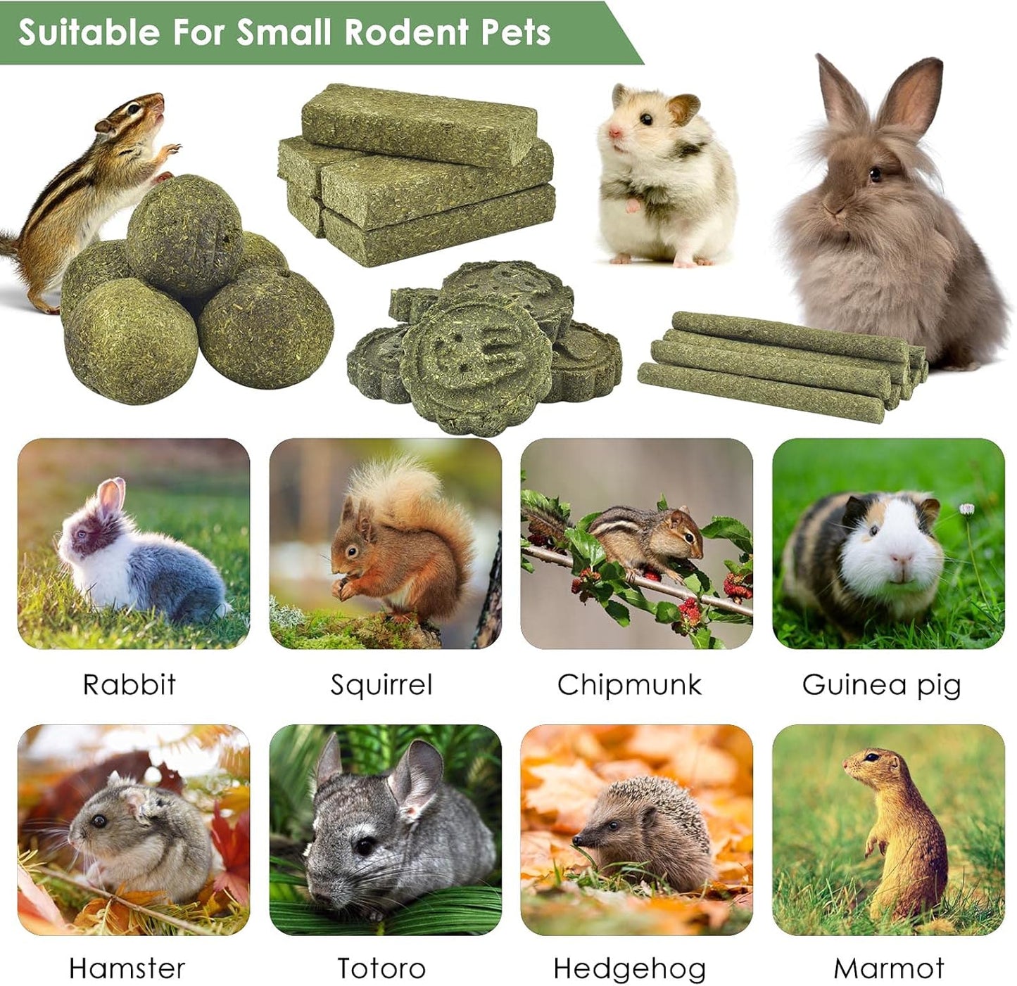 ERKOON 25Pcs Bunny Chew Toys, 100% Natural Timothy Hay Biscuit&Treats Sticks, Chew Toy for Teeth for Rabbit Chinchilla Guinea Pig Hamster Gerbil Squirrel, 8.5oz