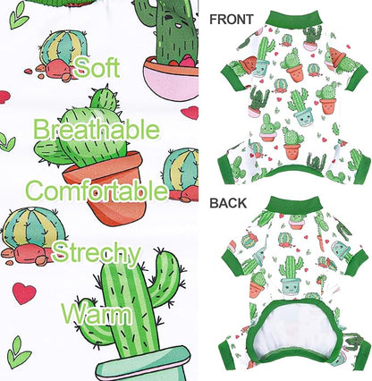 XPUDAC 4 Pieces Dog Pajamas Soft Strechy Puppy Onesies Pet Clothes for Small Medium Dogs Boy Girl Cat Pet Outfit, 150-2XL