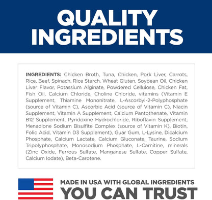 Hill's Science Diet Healthy Cuisine, Senior Adult 11+, Great Taste, Wet Cat Food, Seared Tuna & Carrot Stew, 2.8 oz Can, Case of 24