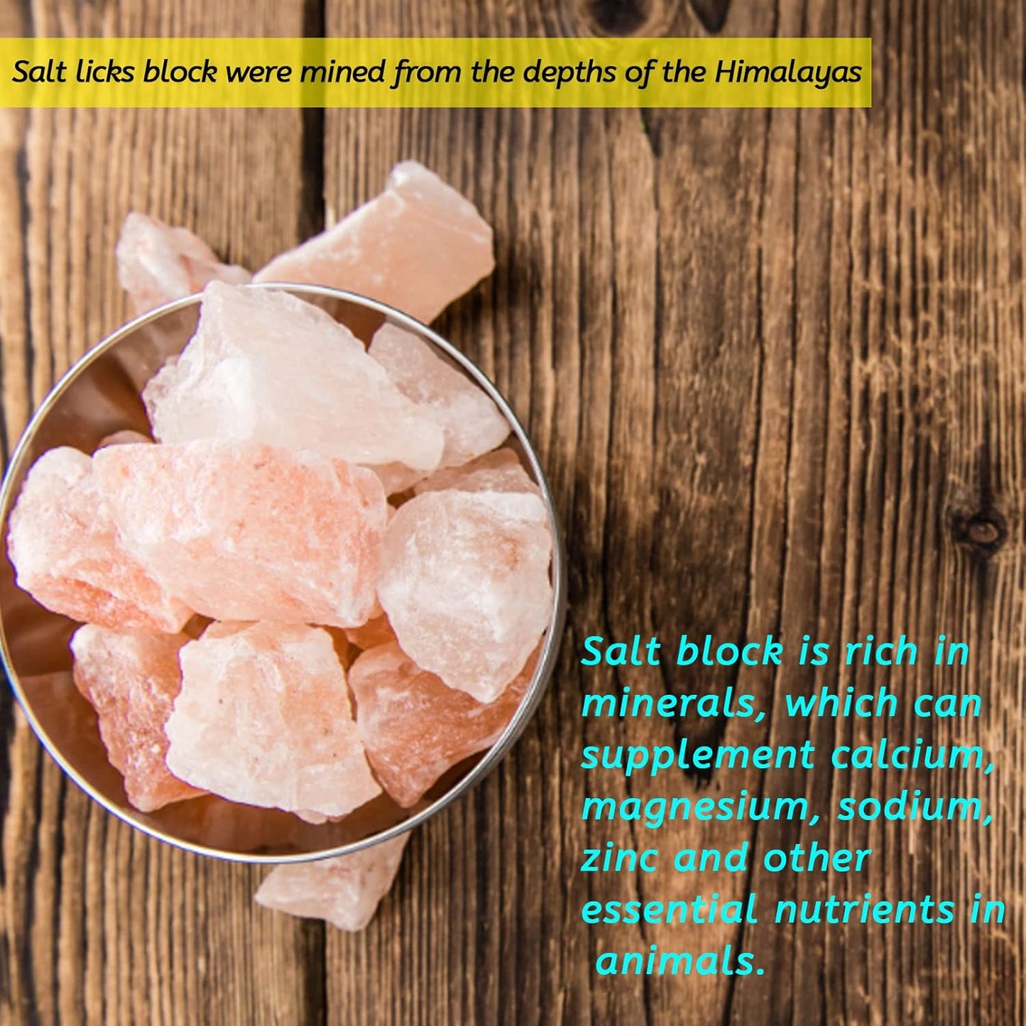 PINVNBY Salt Blocks for Rabbits,4 Pieces Himalayan Small Pets Lick Salt Block Natural Mineral Salts with Hook Hanging Small Animals Chew Toys for Horses Bunny