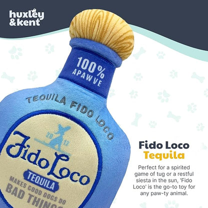 Huxley & Kent Funny Dog Toy w/Squeaker – Power Plush Squeaky Dog Toys for Small, Medium & Large Dogs – Soft Stuffed Animal for Indoor Play & Fetch - Fido Loco, Large