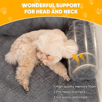 Calming Dog Couch Bed for Large Dogs, Durable Fluffy Fuzzy Dog Mat, Sofa Dog Bed Mats with Removable Washable Cover, Perfect for Small, Medium Dogs and Cats