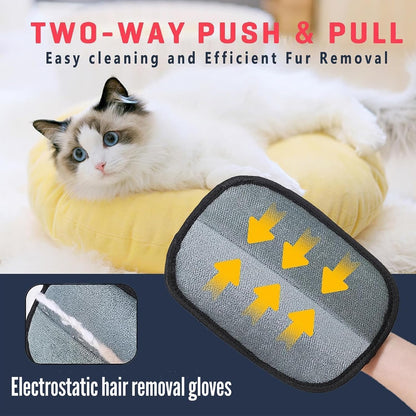 1PCS Pet Hair Removal Gloves, Cat and Dog Hair Remover, Electrostatic Gloves Pet Hair, Washable Reusable - Efficient Cleaning Pet Hair Removal Tool