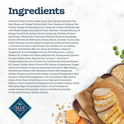 Blue Buffalo Tastefuls Adult Dry Cat Food for Weight Management & Hairball Control, Made in the USA with Natural Ingredients, Chicken Recipe, 7-lb Bag