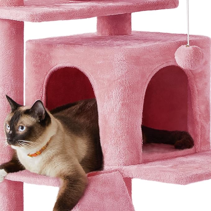 Yaheetech Multi-Level Cat Tree Stand House Furniture with Condos, Scratching Posts
