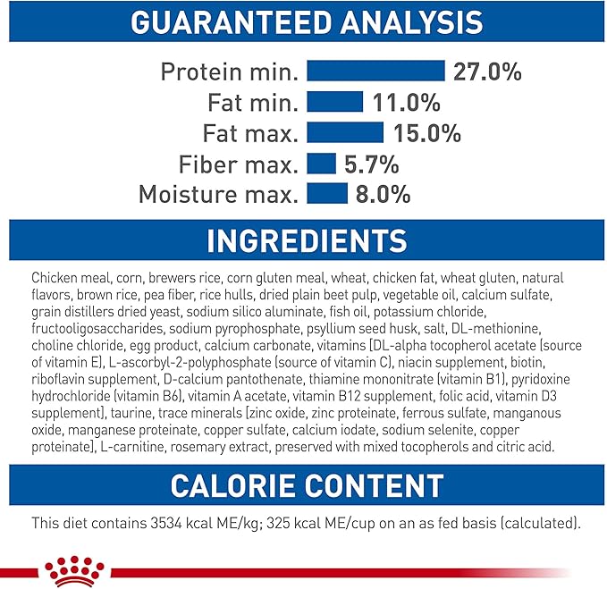 Royal Canin Feline Health Nutrition Indoor Adult Dry Cat Food, 3 lb Bag