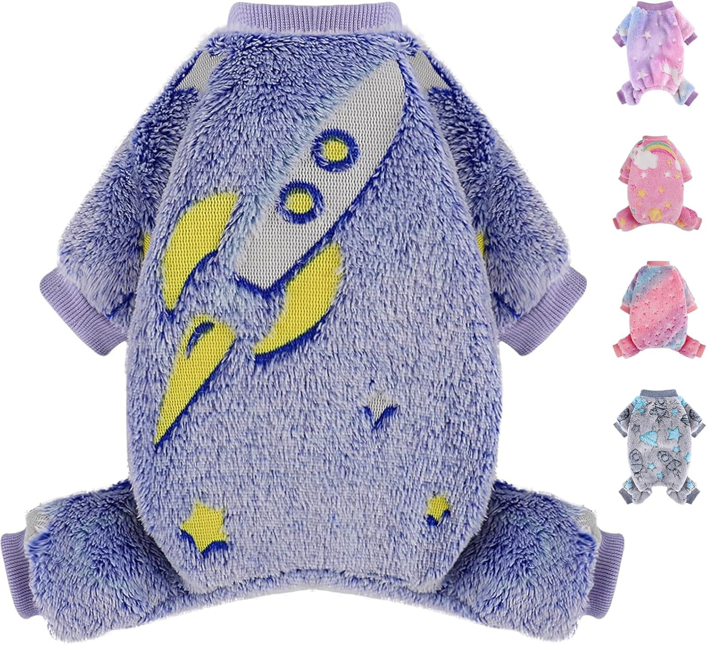 Dog Sweaters Small Girl Warm Fleece Pajamas, Cute Extra Small Dog Clothes, 4 Legs Puppy Jumpsuit Pjs Soft Stretchy Doggie Onesies Pet Outfit Apparel for Chihuahua Yorkie, Navy Blue, XXXS