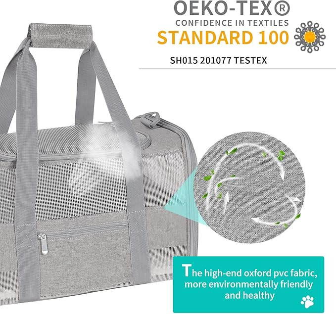 Large Airline Approved Pet Carrier Backpack for Cats & Dogs, Collapsible Cat Carrier with Breathable Mesh & Safety Leash, Portable Dog Travel Carrier for Hiking/Car/Train