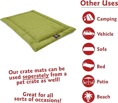 Majestic Pet Orthopedic Memory Foam Dog Crate Mat - Plush Pet Bed Pad for Crates & Kennels | USA Crafted | 36"x23" Villa Apple