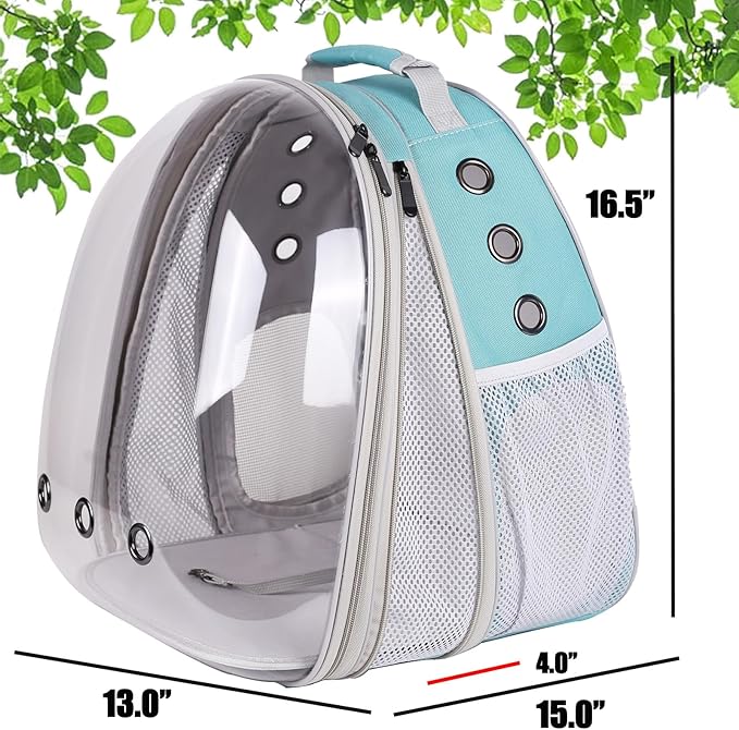 Front Expandable Cat Backpack Carrier, Fit up to 20 lbs, Space Capsule Bubble Window Pet Carrier Backpack for Large Fat Cat and Small Puppy