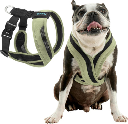 Gooby Comfort X One Dog Harness - Head-in Dog Harness for Small & Medium Sized Dogs - Escape-Free & Choke Free - Breathable Mesh, Shock Absorbing, Easy Snap & Swivel Buckles - Portland Green, Large