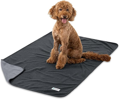PetAmi Waterproof Dog Blanket for Extra Large Pets Dogs Cats, Large Pet Couch Cover Protector for Furniture, Reversible Washable Soft Fleece Cat Blanket for Bed Couch Sofa, 60x80 (Gray/Light Gray)