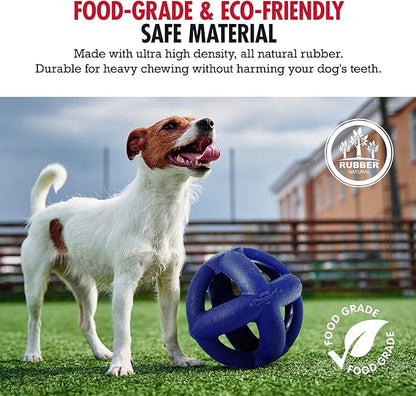 SuperChewy Tough Dog Cage Ball Toy | Lifetime Replacement | Strong Natural Rubber | Great Dog Fetch Toy | Chew Toys for Dogs | Ultra Durable Chew Toys for Aggressive Chewers | For Large Breeds