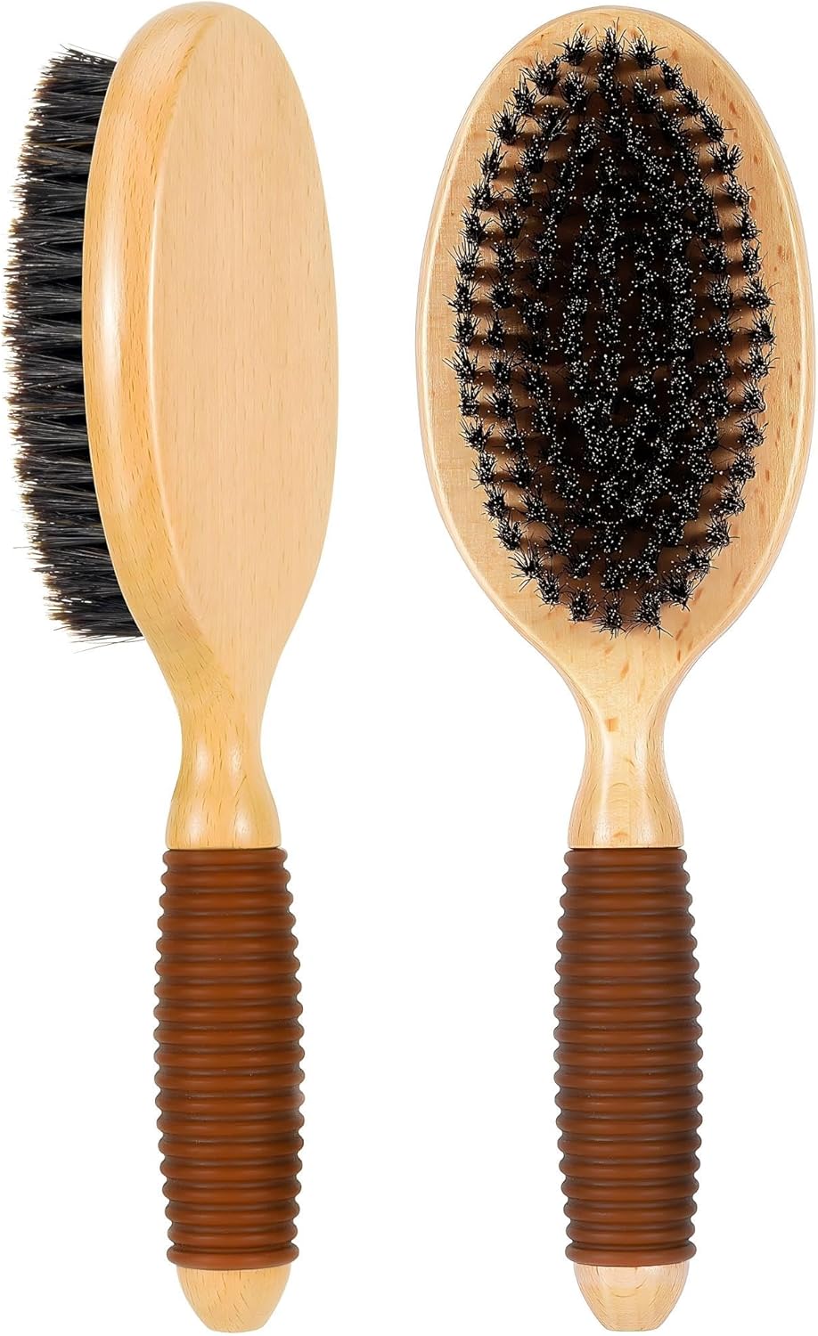 Boar Bristle Pet Brush for Short Haired Dogs and Cats, Dog Cast Hair Brush for Shedding with Beech Wood Handle and Non-Slip Rubber