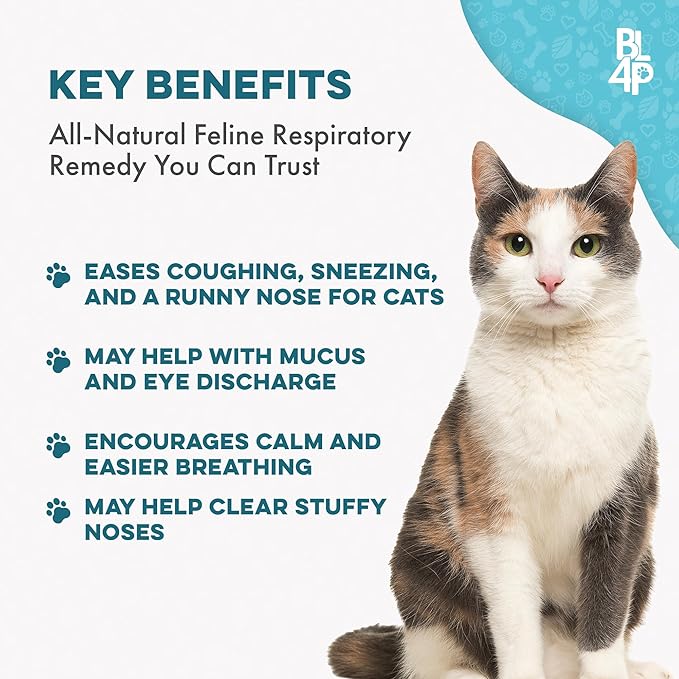 Cat Respiratory Comfort Supplement - Natural Breathe Easy Feline Support for All Seasons, Coughing, Occasional Nasal Stuffiness and Sneezing - 800 Odorless, Easy-to-Administer Tasteless Pills