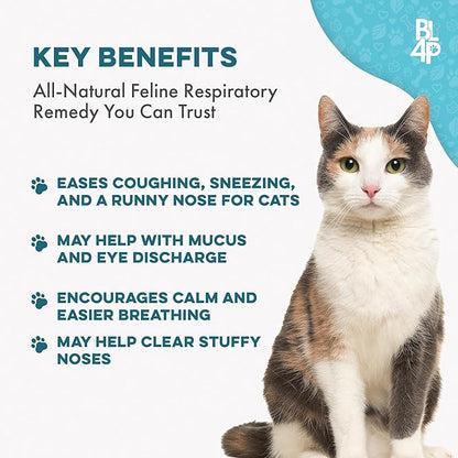 Cat Respiratory Comfort Supplement - Natural Breathe Easy Feline Support for All Seasons, Coughing, Occasional Nasal Stuffiness and Sneezing - 400 Odorless, Easy-to-Administer Tasteless Pills