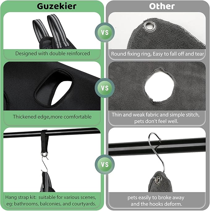 Guzekier Pet Dog Grooming Hammock Harness for Cats & Dogs, Dog Sling for Grooming, Dog Hammock Restraint Bag with Nail Clippers/Trimmer, Nail File, Pet Comb,Ear/Eye Care