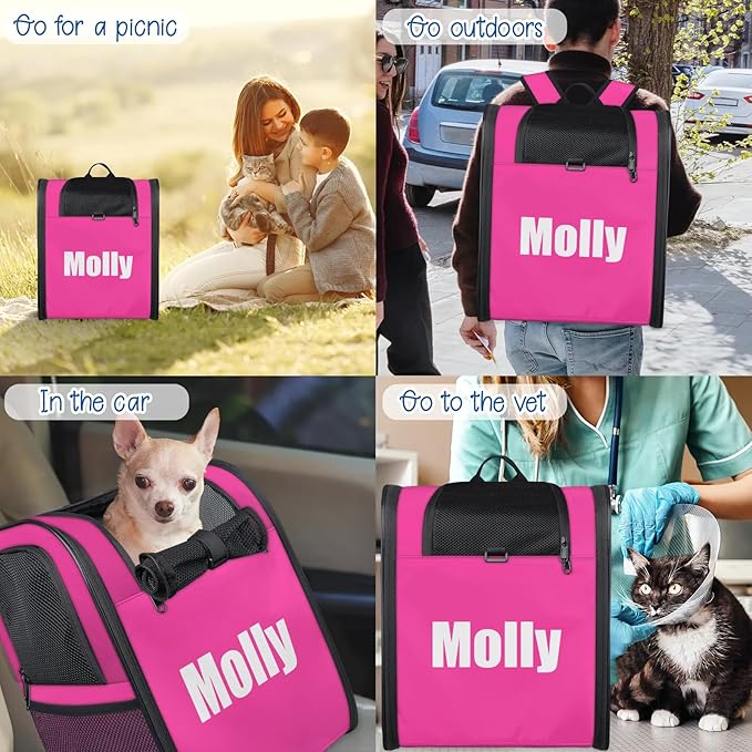 Cat Backpack Carrier-Customizable, Breathable Pet Carrier Backpack for Outdoor Travel/Vet Visits/Daily Use, Adjustable & Secure Design for Small Dogs and Cats Style1