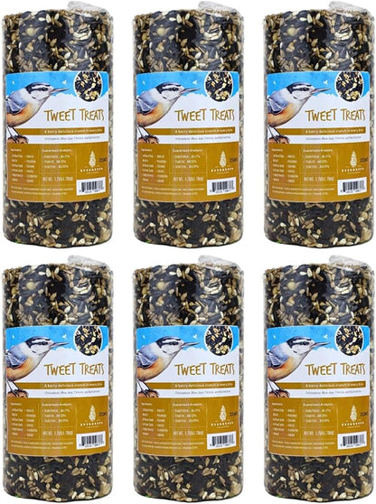 Birdseed Cylinders with Hole - Bird Seed for Outside Wild Birds (Small Cylinder, Tweet Treats 6pc)