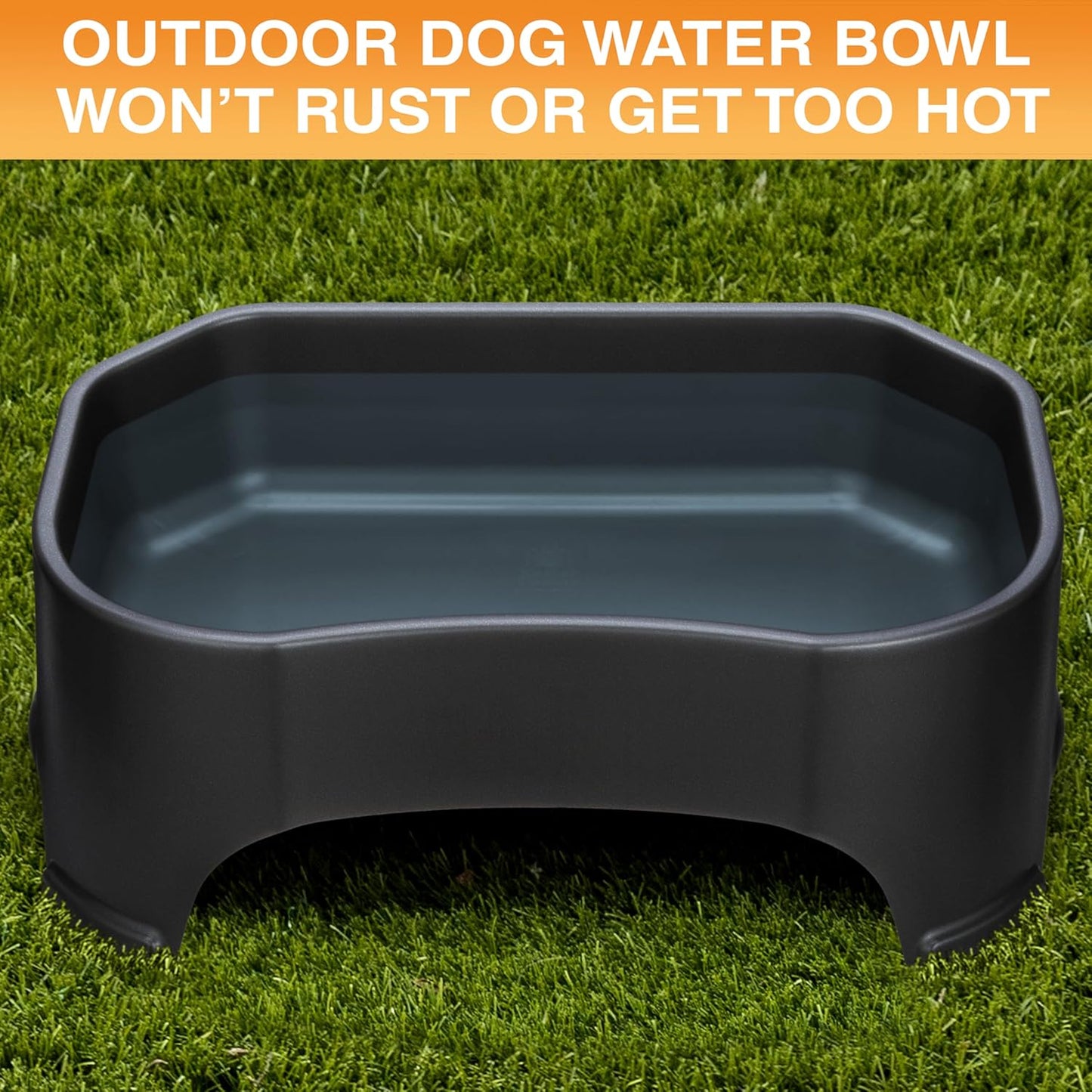 Neater Pet Brands Extra Large Water Bowl for Dogs, Outdoor Dog Water Bowl (2.25 Gallon Extra-Large Capacity), Big Trough Style Food Dish for Indoors or Outside, No Spill Large Dog Bowls, Black