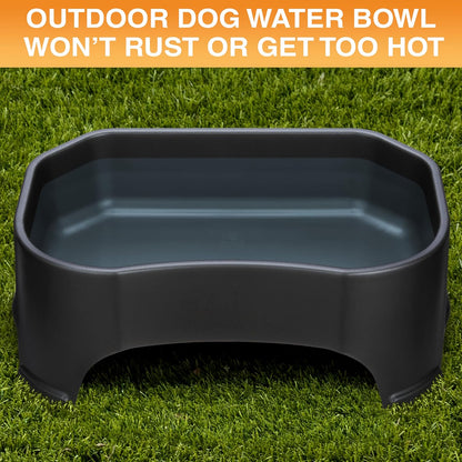 Neater Pet Brands Extra Large Water Bowl for Dogs, Outdoor Dog Water Bowl (2.25 Gallon Extra-Large Capacity), Big Trough Style Food Dish for Indoors or Outside, No Spill Large Dog Bowls, Black