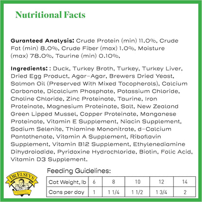 Dr. Elsey's cleanprotein Duck & Turkey Recipe Wet Cat Food, Pate 5.3 oz cans (Pack of 24)