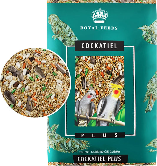 Cockatiel Plus 5 Lbs, Cockatiel Bird Seed, Nutrient-Rich Mixed Birdseeds, Bird Food for Cockatiels, Natural Mixed Seeds for Other Small Parrot, Support Daily Growth Energy and Healthy Balanced Diet