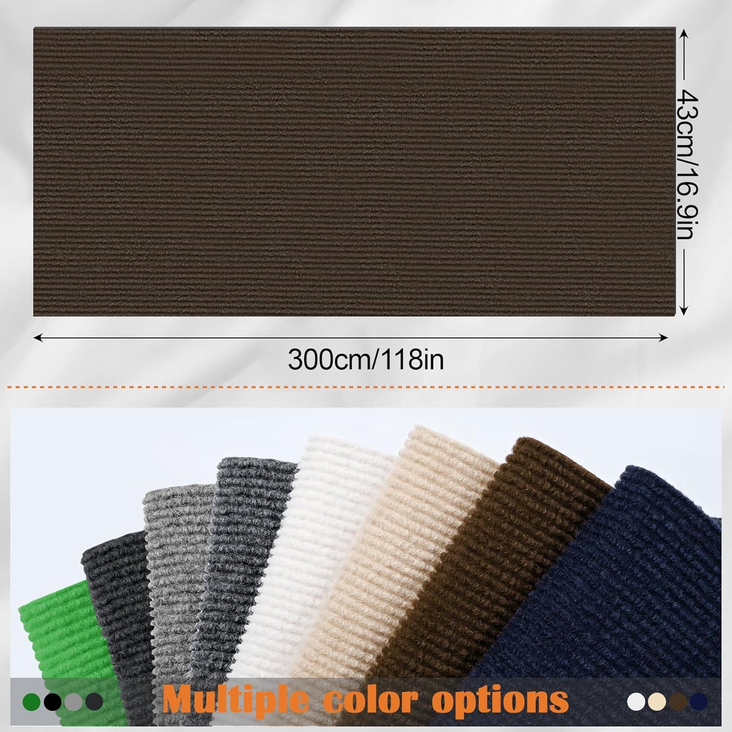 Cat Scratch Furniture Protector - 118" x 17" Trimmable Self-Adhesive Cats Claws Scratch Pads, DIY Cat Climbing Couch Protector for Scratch Post Cat Tree Replacement Indoor (Brown)