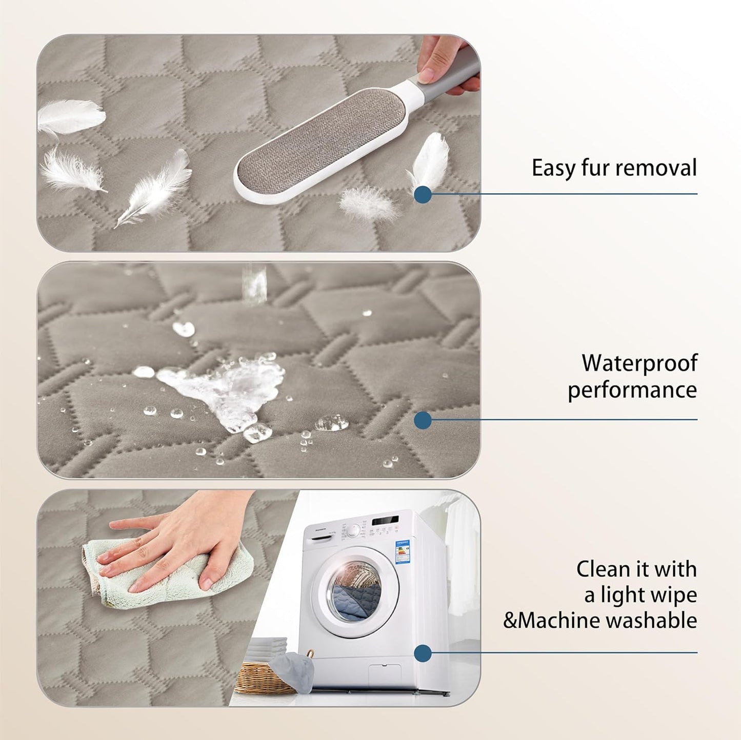 gogobunny 3X Stronger Waterproof Pet Blanket, Scratch Proof Furniture Protector for Dogs Cats, Reversible Cover 68x82 Inch, Dark Stone