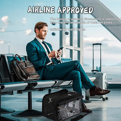 Suertree Bird Carrier Airline Approved, Bird Travel Cage with Indestructible Stainless Steel Mesh, Bird Travel Bag Lightweight and Portable with Water Bottle and Bowl