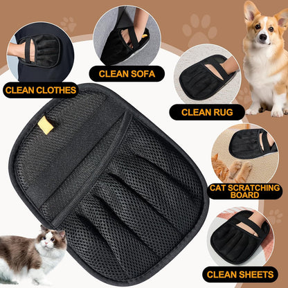 Pet Hair Removal Gloves - Electrostatic Pet Hair Removal Grooming Gloves,Reusable Cat & Dog Hair Remover for Couch, Furniture, Carpet, Curtain, Pet Grooming Mitt (1 PCS)