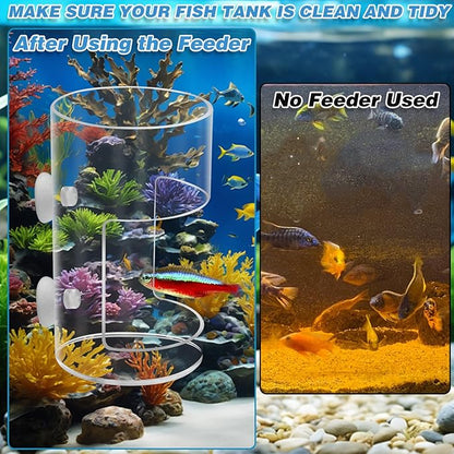 2Pcs Aquarium Fish Feeder Feeding Tray with Suction Cup, Feeding Tube Tank Divider Aquarium Breeder Box Fish Bowls Accessories Round for Turtle Shrimp Supplies Round