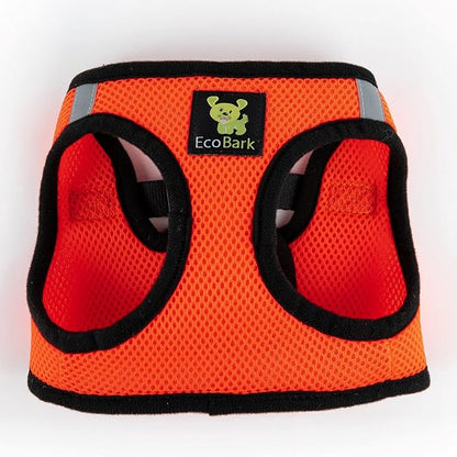 EcoBark Step in Dog Harness - Eco-Friendly Dog Harnesses for for Small & Medium Breed Dogs - Reflective and Adjustable Chest Body Halter Vest -Soft Luxurious Mesh (Orange, XL)