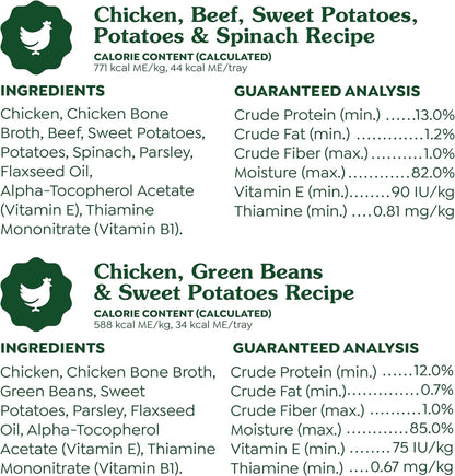 Greenies Smart Topper High Protein Wet Mix-in for Dogs, Chicken, Green Beans, and Sweet Potatoes Recipe & Chicken, Beef, Sweet Potato & Spinach Recipe Variety Pack, 20 Trays of 2oz.