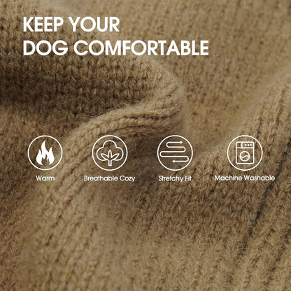 IECOii XXXL Dog Sweater,Warm Dog Sweaters for Extra Large Dogs Girl Boy,Stretchy & Cozy,Turtleneck Knitted Pullover for Pet Wear On Holiday,Easy On Doggy Sweatshirt for Labrador (Camel,XXXL)