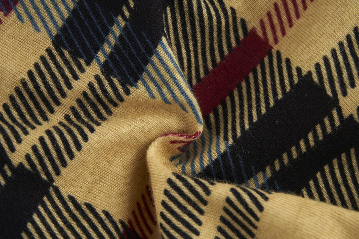 Beige Buffalo Plaid Christmas Clothes for Dogs Pajamas Onesie PJS, Back 23" XLarge