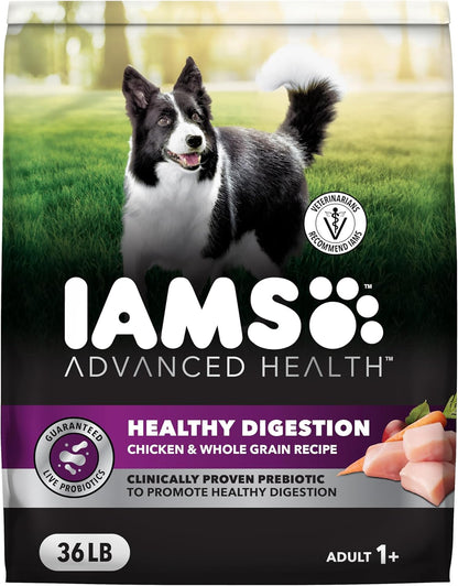 IAMS Advanced Health Healthy Digestion Adult Dry Dog Food with Real Chicken, 36 lb. Bag