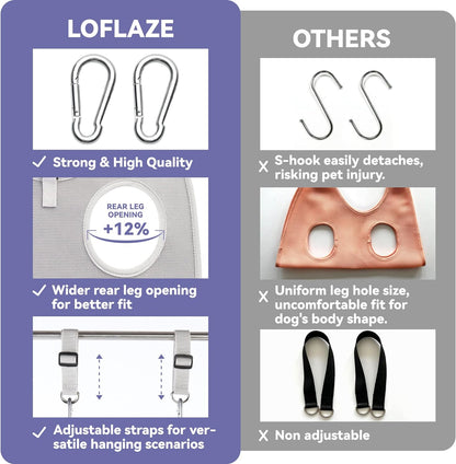 Dog Grooming Hammock Harness for Dogs & Cats with Pet Nail Clipper Trimmer - Cat Hanger Sling for Trimming Clipping Nails- Dog Hammock Restraint Bag for Small Medium Large pet （ Purple XL）