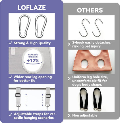 Dog Grooming Hammock Harness for Dogs & Cats with Pet Nail Clipper Trimmer - Cat Hanger Sling for Trimming Clipping Nails- Dog Hammock Restraint Bag for Small Medium Large pet （ Purple L）