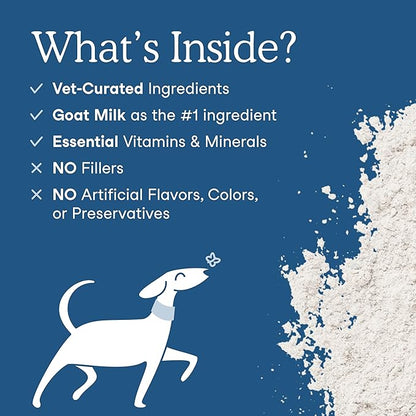 Fera Pets Goat Milk Topper - Multivitamin for Dogs & Cats with Probiotics - Supports Overall Health, Gut Health, and Immune System - for Picky Eaters - 60 TSP